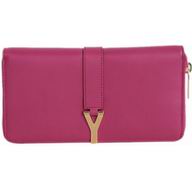 YSL Saint Leather Paris Y Calfskin Wallets In Pink YSL4545138