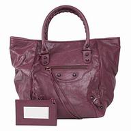 Balenciaga Classic Calfskin Hand Bag Purple Red B6112203