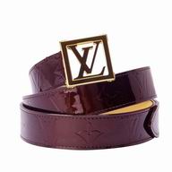 Louis Vuitton Classic Frame Vernis Square Buckle Belt Purple Red M6878U