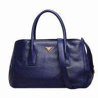 Prada Vitello Daino Triangle Logo Caviar Calfskin Should/handbag Deep Blue PR5635386