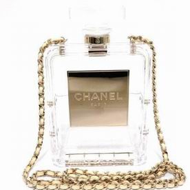 chaneI No.5 Bottle Bag Clear With Gold Hardware A45898