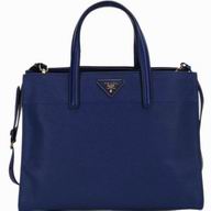 Prada Soft Saffiano Triangle Logo Bag Dark Blue P467940