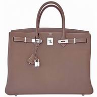 Hermes Birkin 40cm Etoupe Togo Bag Palladium Hand Sew Handbag HB1040TPO