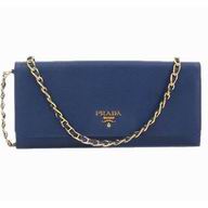 Prada Spring&Summer Cowhide Leather Cluch In Blue P415875