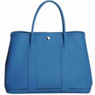 Hermes Garden Party 36 Togo Leather Bag Light Blue H51337