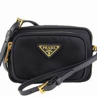 Prada Borchie Triangle Logo Nylon Mini Size Shoulder Bag Black PR5890726
