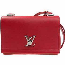 Louis Vuitton Soft Calf Leather Lockme II BB Handbags Rubis M51202