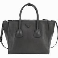 Prada Glace Calfskin Triangle Logo Handhand In Gray P467436