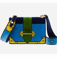 Prada Velvet Embroidered Shoulder Bag Light Blue 1BD075_2BLF_F0013