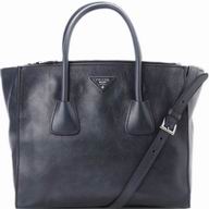Prada Glace Shiny Calfskin Triangle Logo Bag In Blue P873259