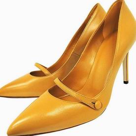Gucci Classic Leather Hight-heeled Shoes Yellow G7030204