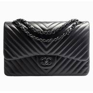 Chanel Calfskin Chevron Boy Shopping Bag In Black A599359