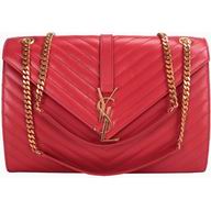 YSL Saint Laurent Cabas Monogram Y Calfskin Bag In Red YSL5265752