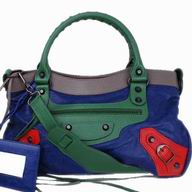 Balenciage First Top Leather Bag Blue-Green/Grey 103208 D96JT