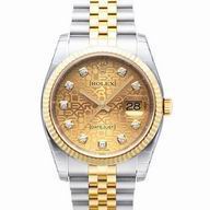 Rolex Datejust Automatic 37mm 18K Gold Stainless Steel Watch Gold R116233-10