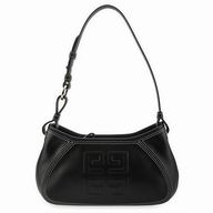 Givenchy Hobo Embossing Logo Calfskin Zipper Bag In Black Gi6112003