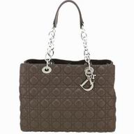 Dior Lady Dior Cannage Patent Deep Brown Shop Tote D3150