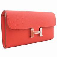 Hermes Kelly Epsom Leather Long Wallet Silvery Hardware Coralito H37168