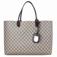 Gucci Calfskin Two Sided Tote Bag In Khaki Black G5594612