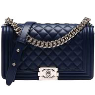 Chanel Lambskin Medium Boy Bag Navy Blue A829118