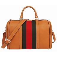 Gucci Vintage Web Calfskin Boston Bag In Caramel G5171012