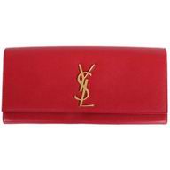 YSL Saint Leather Paris Y Calfskin Wallets In Red YSL5236557