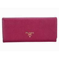 Prada Saffiano Lux Cowhide Women Wallet Peach-Purple P467258