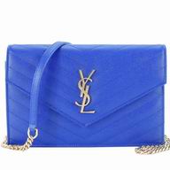 YSL Saint Laurent Monogram YSL Logo Caviar Calfskin Envelope Bag Royal Blue Y6113007