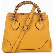 Gucci Bamboo Calfskin Handle Bag In Yellow G308360