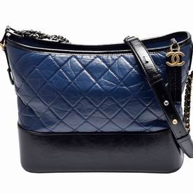 Chanel Gabrielle Two-tone Chain Calfskin Leather Shouldbag Black/Navy A93824BBLCFD