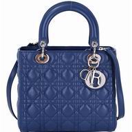 Dior Lady Dior Lambskin Medium Handbags Blue DB607853