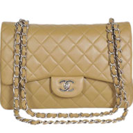 Chanel Lambskin Jumbo Double Flap Bag Khaki(Silver) A58600KAS