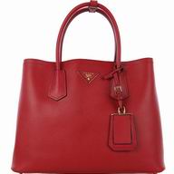Prada Saffiano Cuir Small Double Tote Bag Red BN2775-2A4A-F068Z