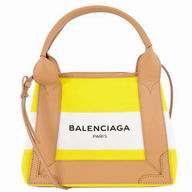 Balenciaga Navy Cabas XS Canvas Bag Yellow B6112205