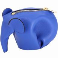 Loewe Animales Elephant Calfskin Wallet Blue L8011410