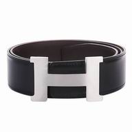Hermes Brushed Silver Big H Black and Deep Coffee Box Leahter Belt H57DN6