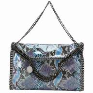 Stella McCartney Falabella Medium Size Silver Chain Bag Blue Purple Snake S844137