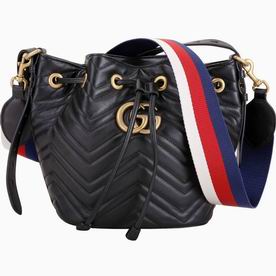 Gucci GG Marmont Quilted Leather Bucket Bag Black 476674D8GET8975