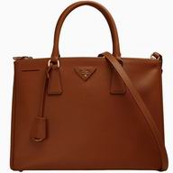 Prada Saffiano Lux Scratch Resistant Calfskin Large Bag Light Brown P51886