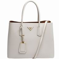 Prada Saffiano Cuir Large Double Tote Bag Off-white PR624E47