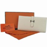 Hermes Dogon Clemence Leather Wallet Off-white H0005M