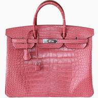 Hermes Birkin 40 Real Alligator Crocodile Bag Rose Pink Gold Hand Sewing H1044RP