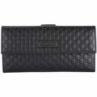 Gucci Ssima Classic GG Calfskin Wallet In Black G7041012