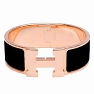 Hermes Clic H Logo Alloy R-Bracelet Black/Rose Gold H7022102