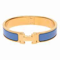 Hermes Clic Clac H Alloy Bracelet Blue/Gold H7022002