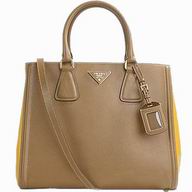Prada Lux Saffiano Double Color Shopping Bag caramel PR45056