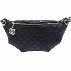 Chanel Black Calfskin & Gold-Tone Metal Waist Bag A57929CBLKGP