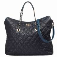 Chanel Quilted Caviar Leather CC Logo Shop Tote Black A525455