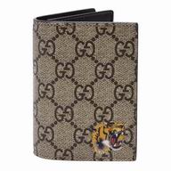 Gucci Bengal Tiger Totem Canvas Calfskin Business Card Bag In Wood Color G7021302