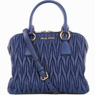 Miu Miu Matelasse Lux Nappa Leather Handbag Ryal blue RL0097